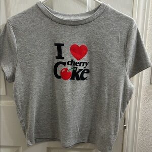 Coca-Cola Cherry 🍒 Black Logo on Heather Gray Tee